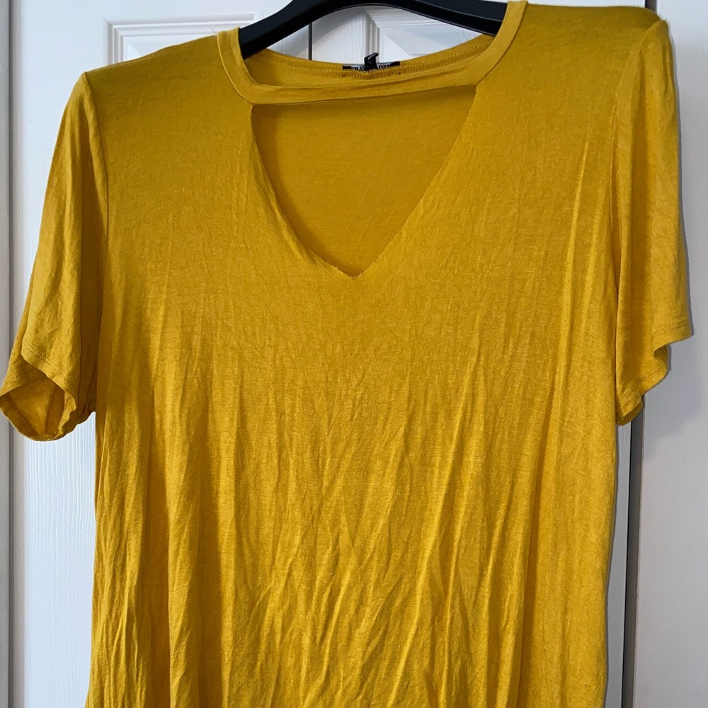 Yellow cut out tee